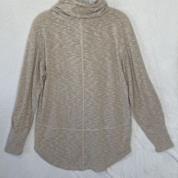 Prana Frieda Top Womens M Drawstring Cowl Neck Long Sleeve Lightweight Oatmeal - Picture 9 of 16